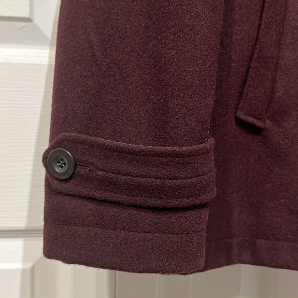 Kenneth Cole New York Maroon Wool Blend‎ Double Breasted Pea Coat Size M - Picture 6 of 16